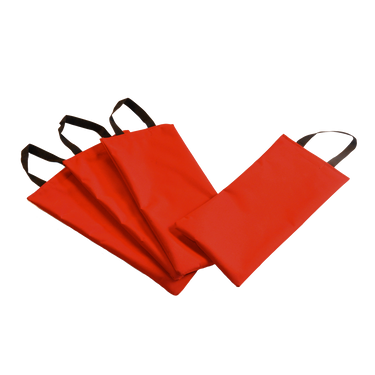 Heavy duty woven sand bags to weigh down sleds.